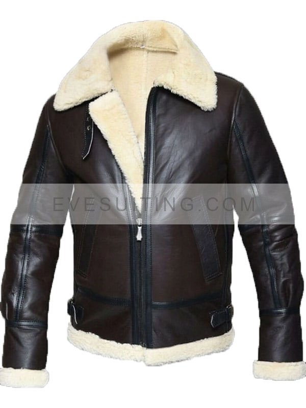 RAF Sheepskin Leather Flying Jacket Dark Brown