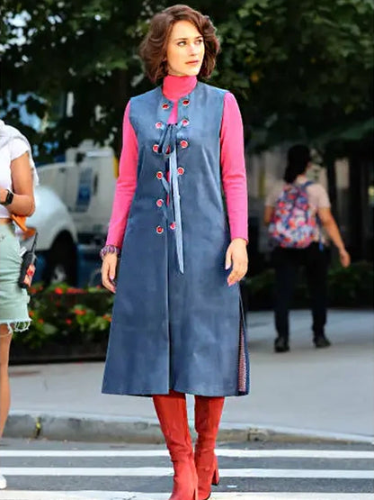 Rachel Brosnahan The Marvelous Mrs Maisel S05 Miriam Maisel Blue Long Vest