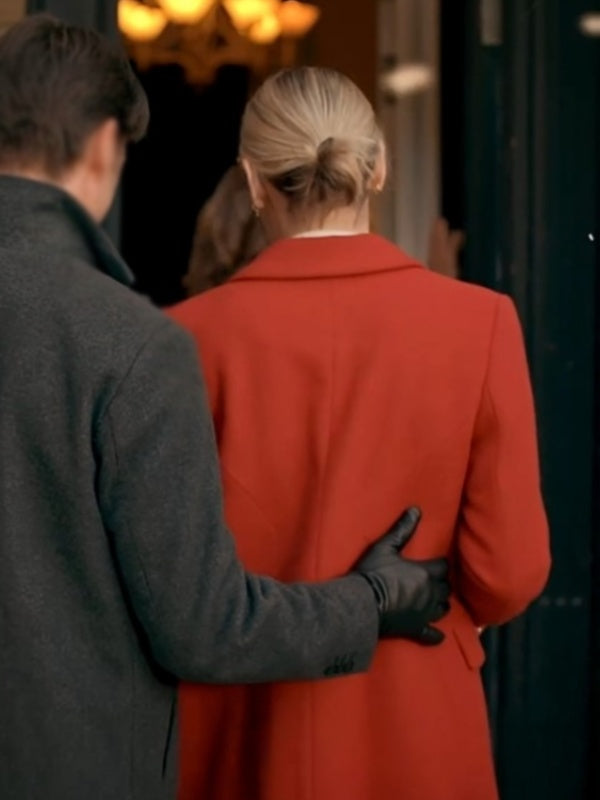 Rachel Skarsten Red Trench Coat