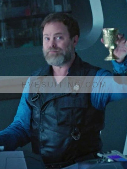 Rainn Wilson Leather Black Vest