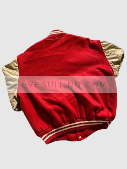 Red Varsity 1970s Vintage Champion Bomber Jacket