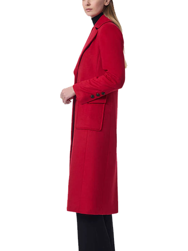 Red Wool Trench Coat Women