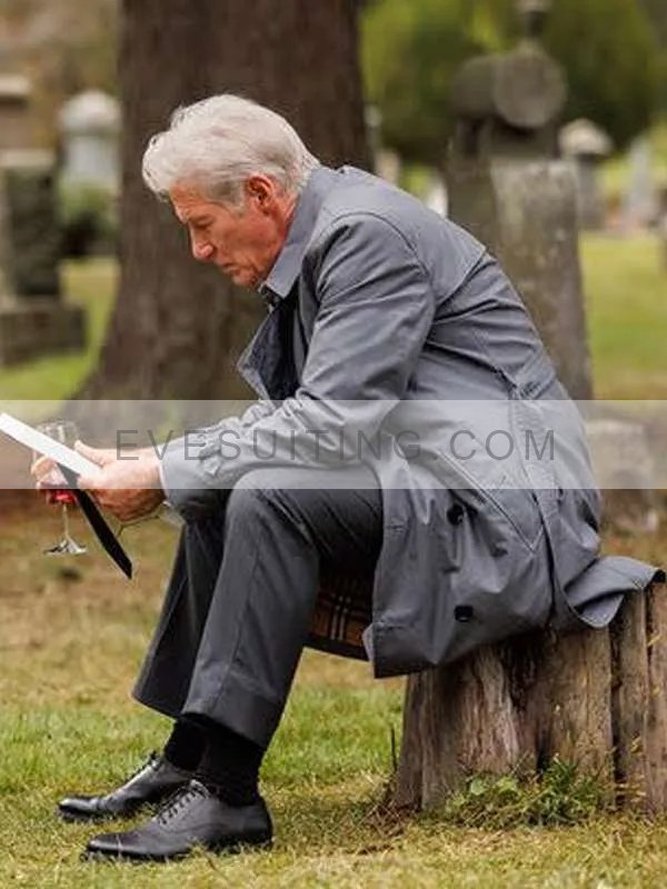 Richard Gere Movie Longing 2024 Daniel Bloch Gray Trench Cotton Coat