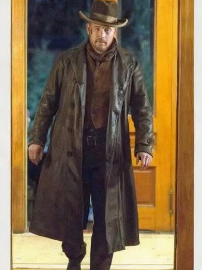 Rip Wheeler Yellowstone Black Leather Coat