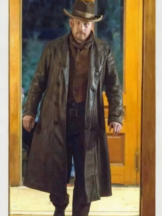 Rip Wheeler Yellowstone Black Leather Coat