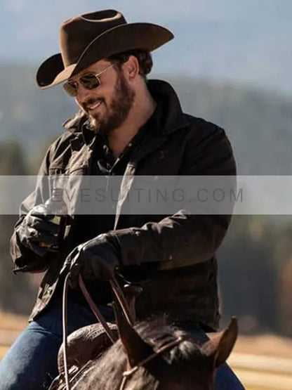 Rip Wheeler Yellowstone Trucker Black Cotton Jacket