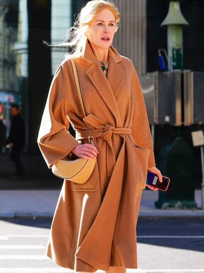 Romy Movie Babygirl 2024 Nicole Kidman Brown Wool Trench Coat