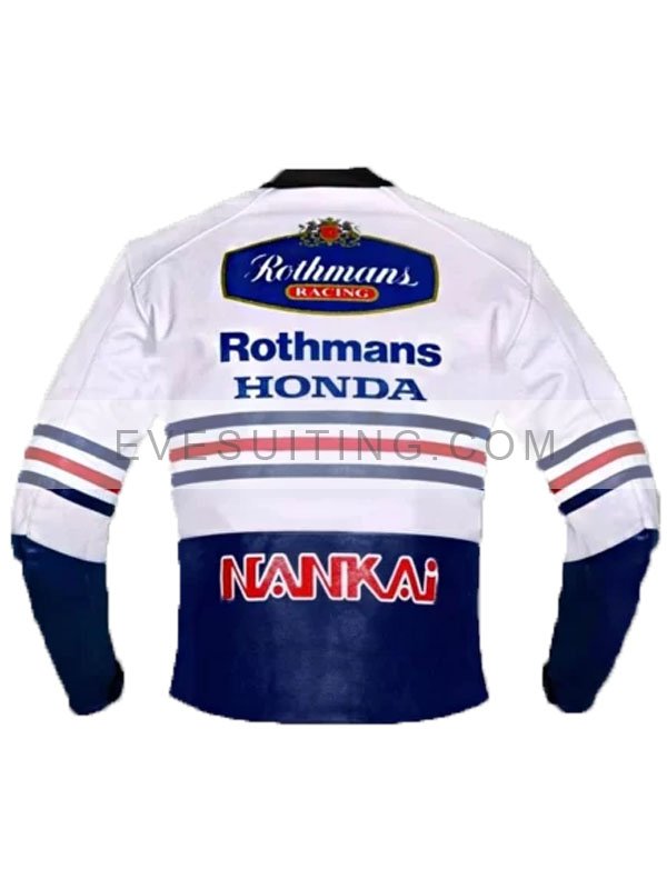 Rothmans Honda Freddie Spencer Blue And White Leather Jacket