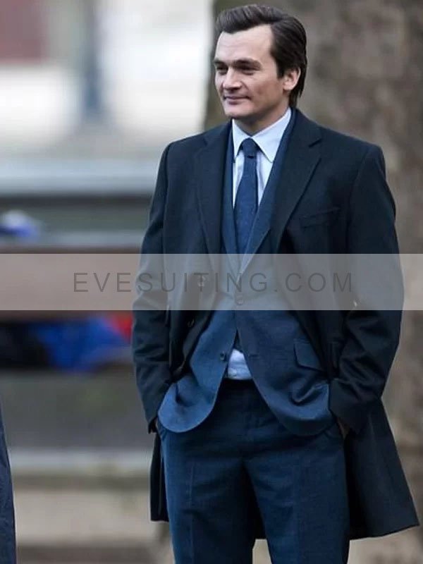 Rupert Friend James Whitehouse Black Wool Coat