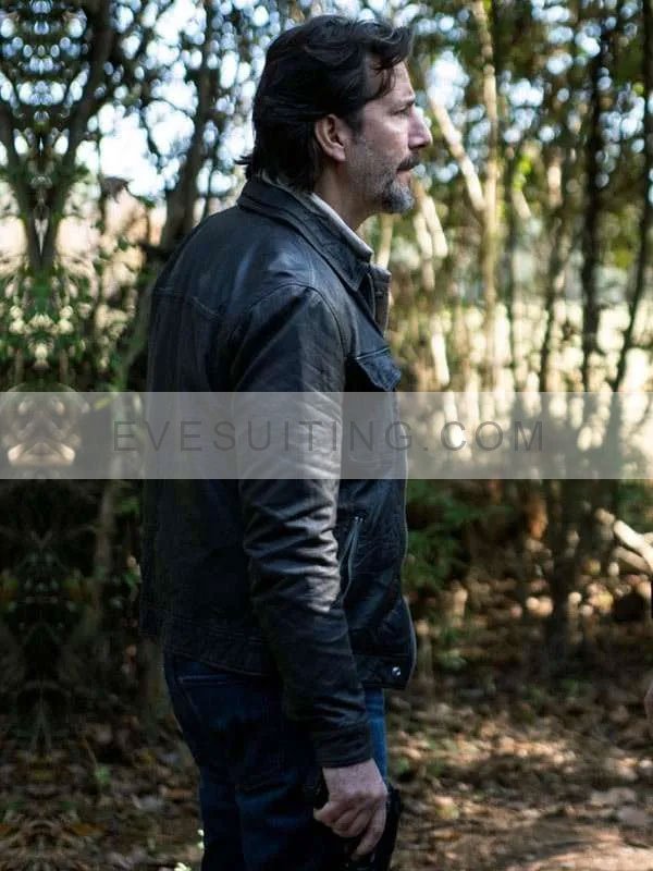 Russ Taylor MacGyver Season 4 Black Leather Jacket