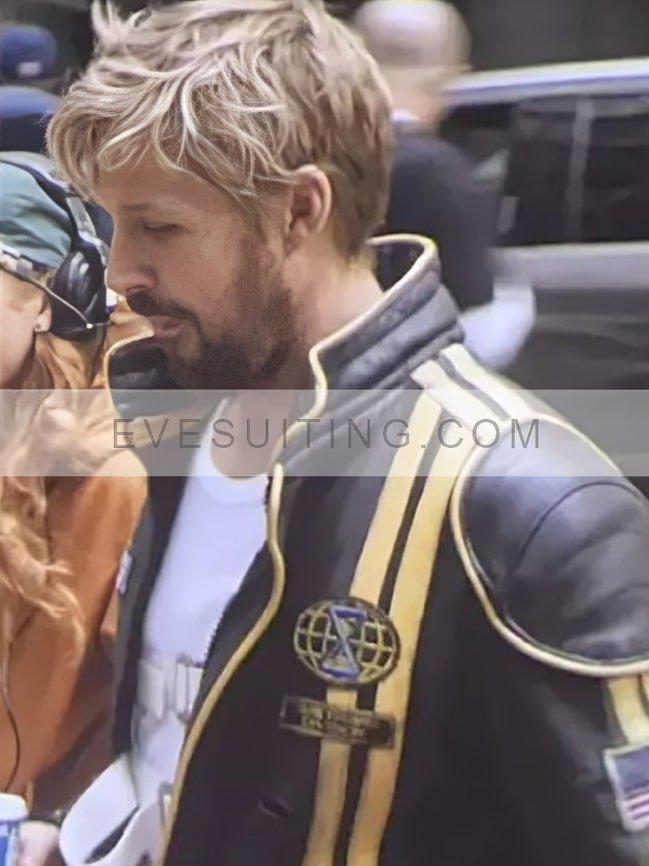 Ryan Gosling Black And Yellow Leather Jacket