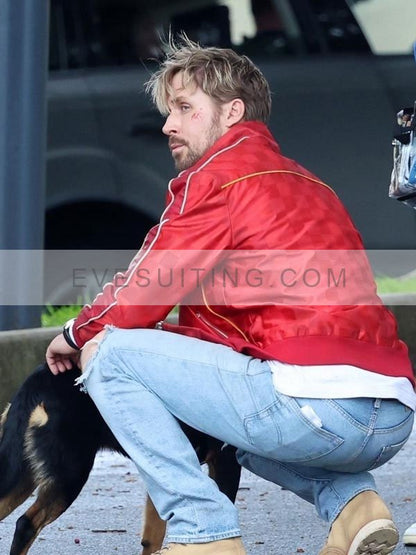 Ryan Gosling Red Bomber Jacket