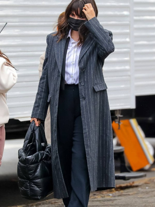 S03 Only Murders In The Building Selena Gomez Pinstripe Coat