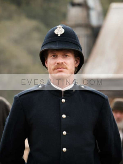 Sam Reid The Drover’s Wife Sergeant Klintoff Black Wool Coat
