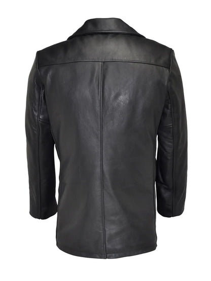 Samuel Black Real Leather Peacoat