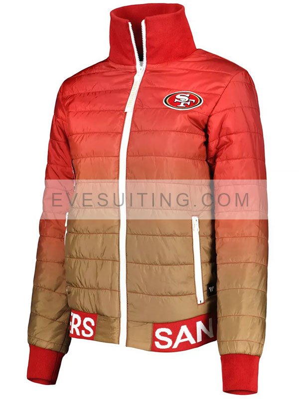 San Francisco 49ers Scarlet And Gold Puffer Jacket