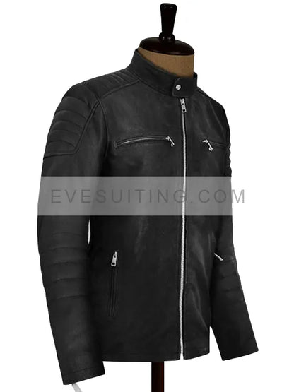 Scott Adkins Accident Man Mike Fallon Biker Black Leather Jacket