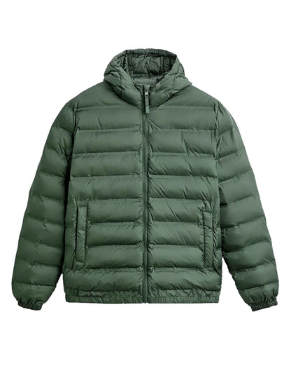 Scott Eastwood Alarum 2025 Joe Travers Green Hooded Puffer Jacket 