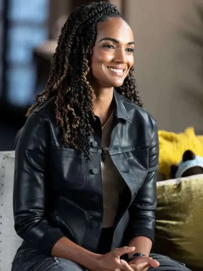 Season 7 The Rookie Mekia Cox Black Leather Jacket