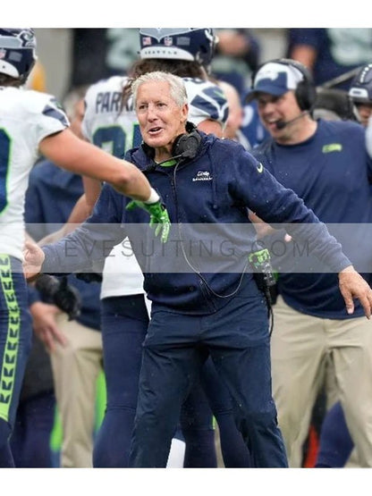 Seattle Seahawks Pete Carroll Blue Fleece Hoodie