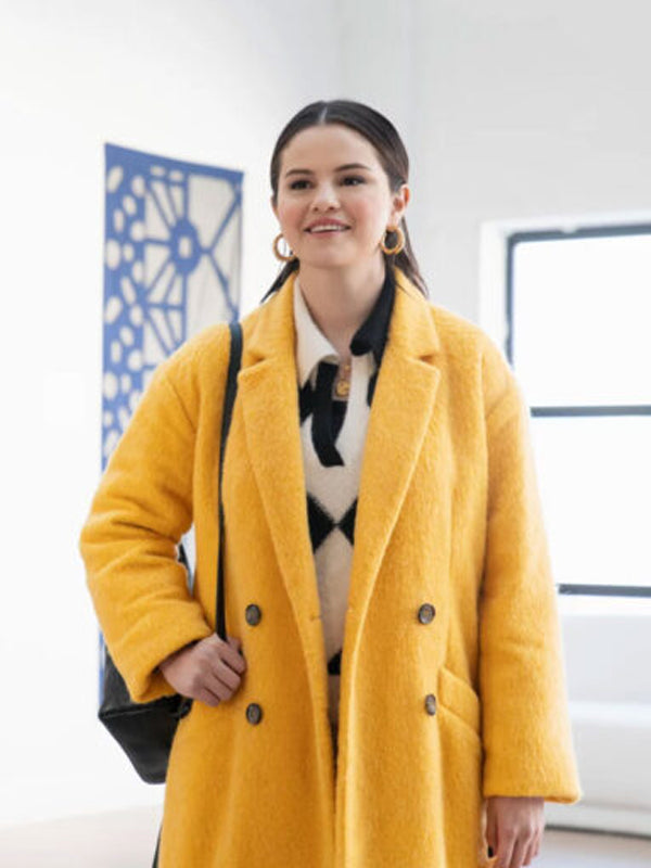 Selena Gomez Yellow Long Coat