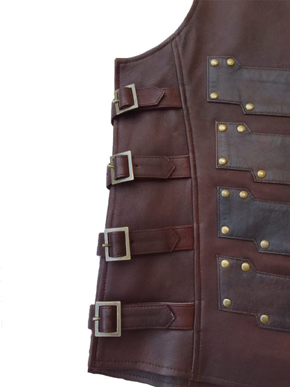 Sergei Kravinoff Brown Leather Vest