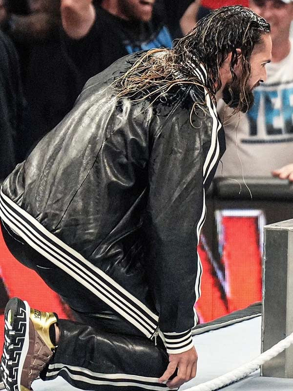 Seth Rollins Black Leather Jacket