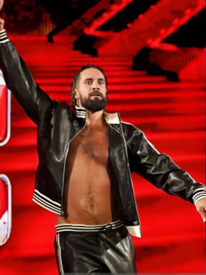 Seth Rollins WWE Monday Night Raw 2024 Leather Jacket