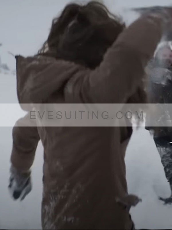 Sevim Movie About Dry Grasses 2024 Ece Bagci Brown Hooded Jacket