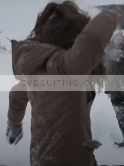 Sevim Movie About Dry Grasses 2024 Ece Bagci Brown Hooded Jacket