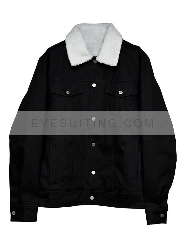 Shearling Black Denim Jacket