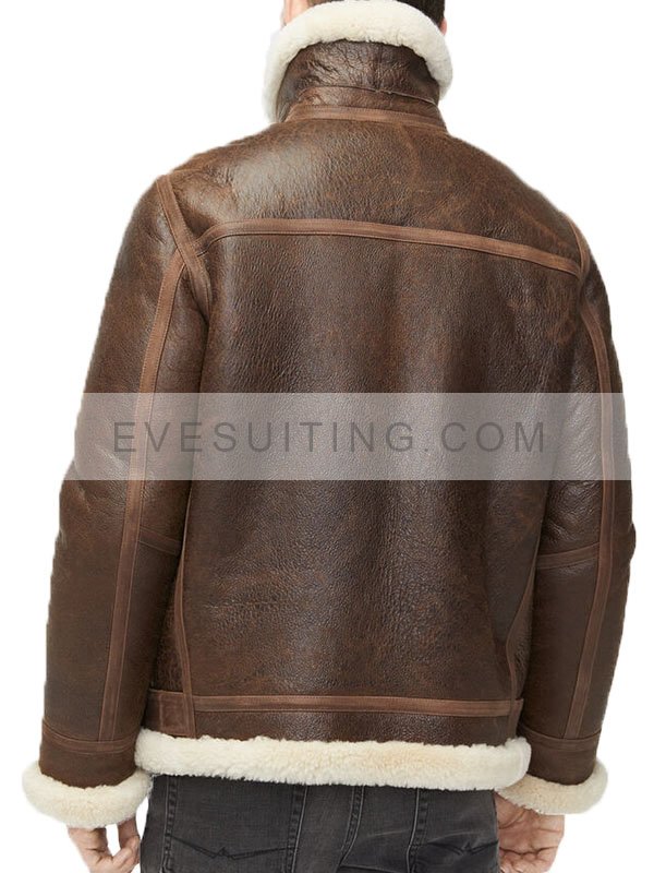 Sheepskin Alex Brown Shearling Aviator Brown Jacket