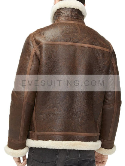 Sheepskin Alex Brown Shearling Aviator Brown Jacket