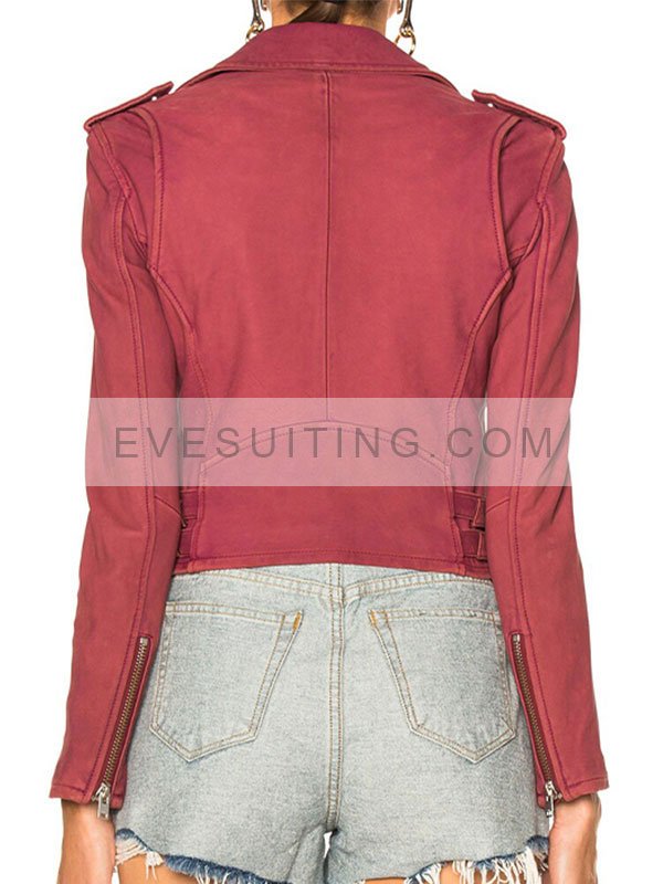 Shelley Hennig The Woman In The House Across The Street From The Girl In The Window Red Leather Jacket