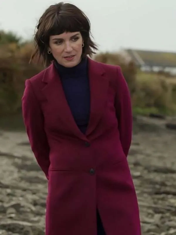 Shenae Grimes-Beech Love Of The Irish 2025 Fiona Burgundy Coat