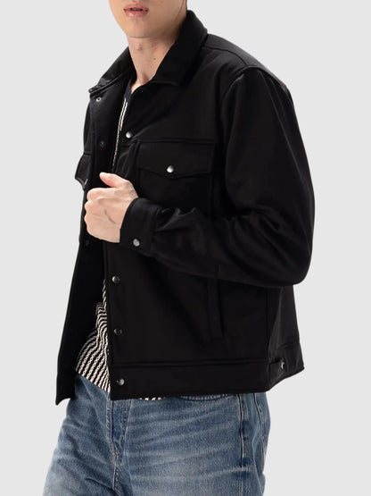 Men's Lightweight Trucker Jacket - Black