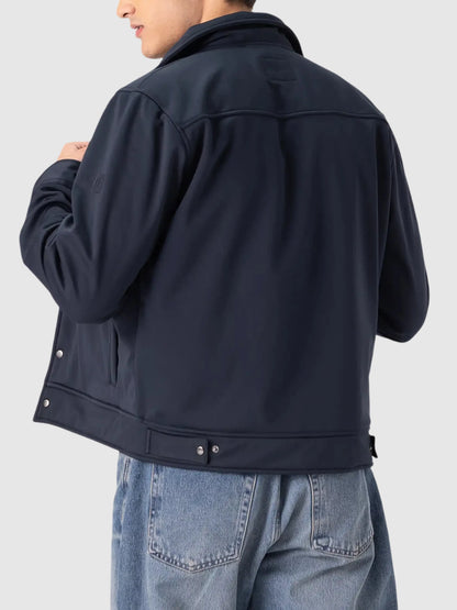 Shirt Collar Lightweight Soft Shell Blue Jacket For Men