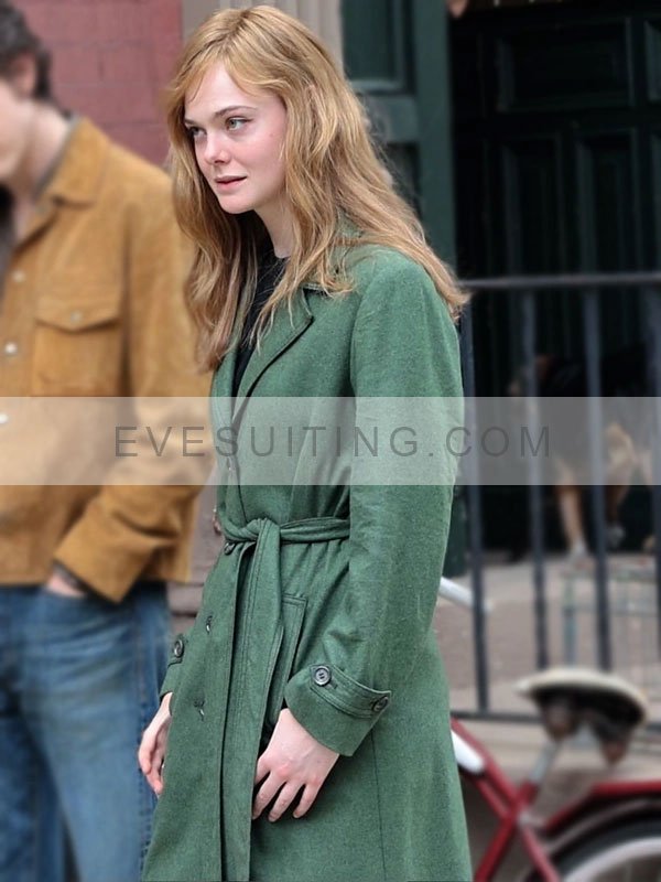 Shop Elle Fanning A Complete Unknown Green Trench Coat