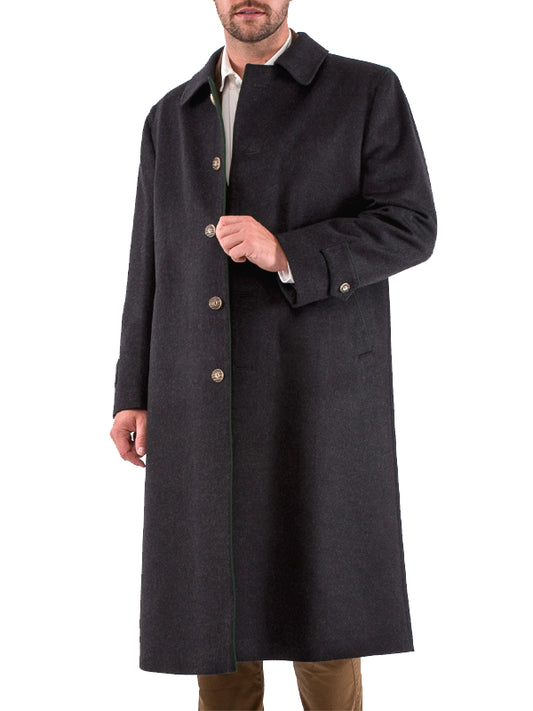 Shop Men's Loden Black Wool Overcoat