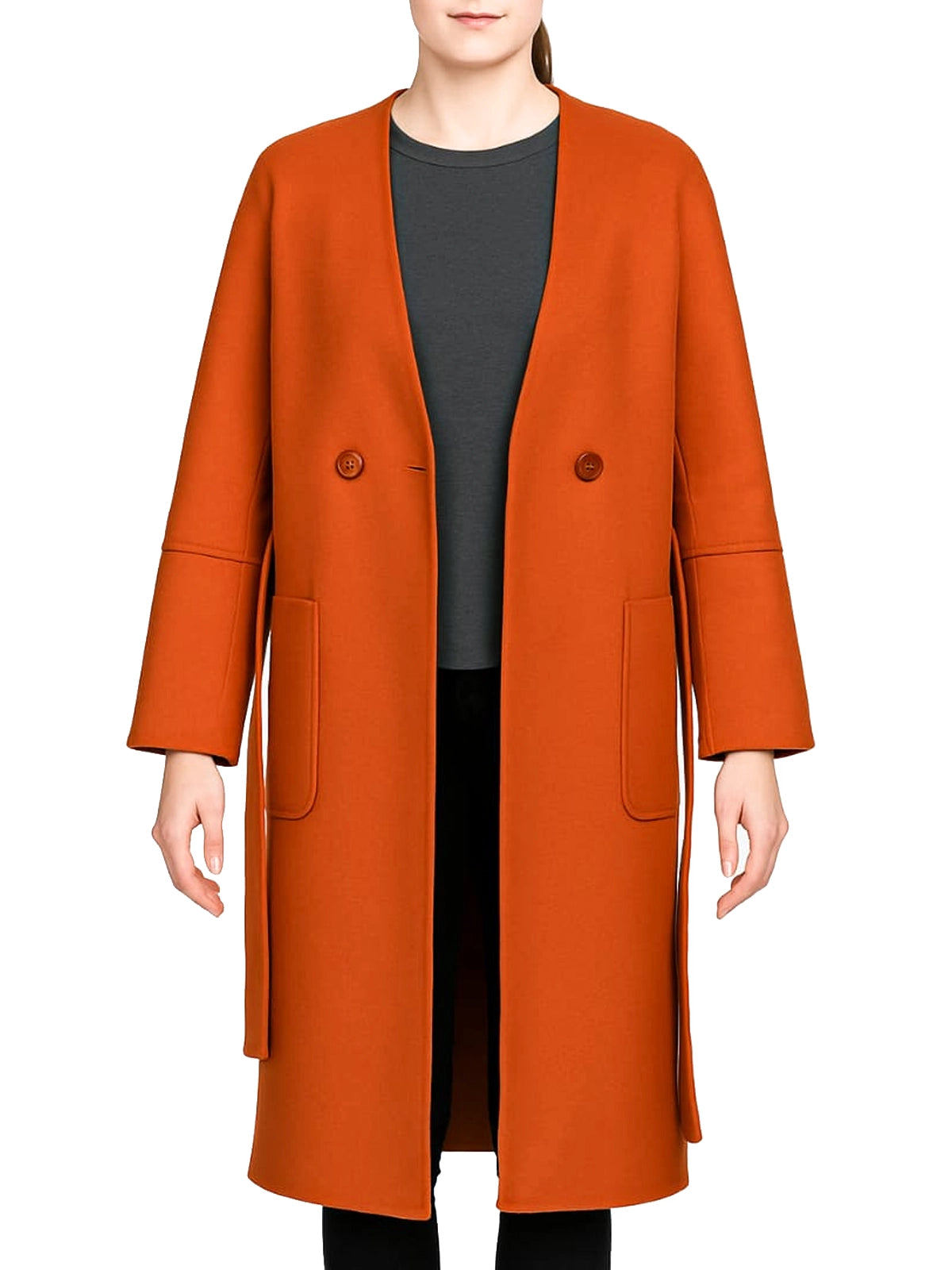 2022 Anatomy of a Scandal Sienna Miller Orange Coat