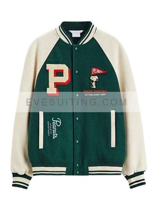 Snoopy Peanuts Patch Bomber Jacket