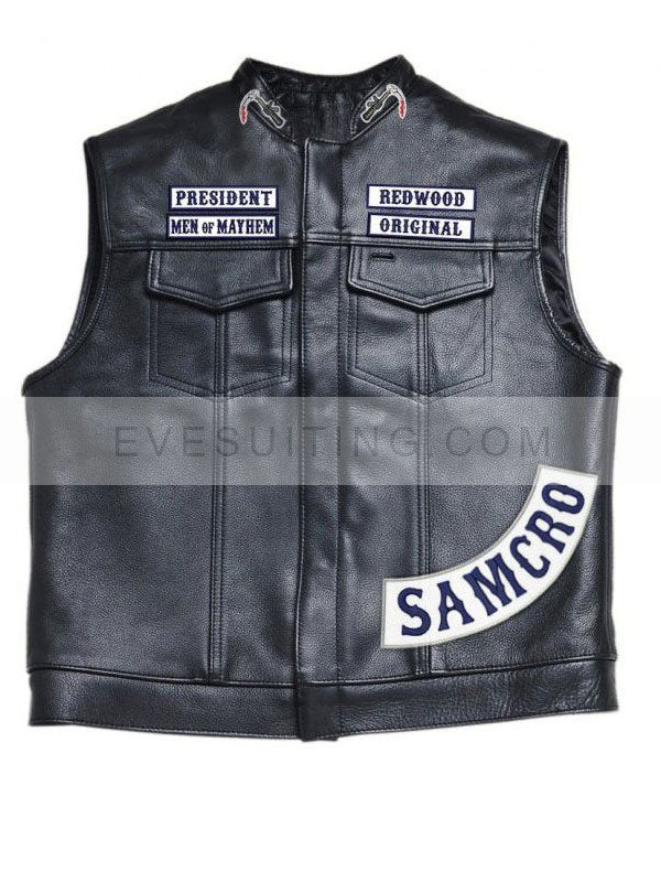 Sons Of Anarchy Leather Black Vest