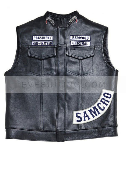 Sons Of Anarchy Leather Black Vest