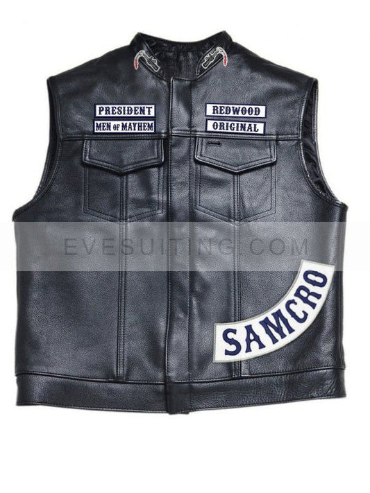 Sons Of Anarchy Leather Black Vest