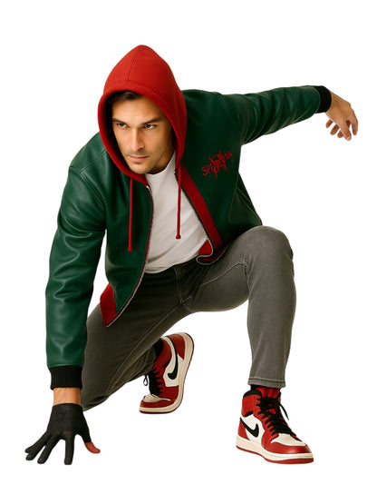 Spider Man into the Spider Verse Miles Morales green jacket