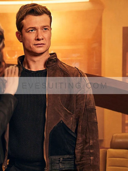 Star Trek Picard S03 Ed Speleers Brown Suede Leather Jacket