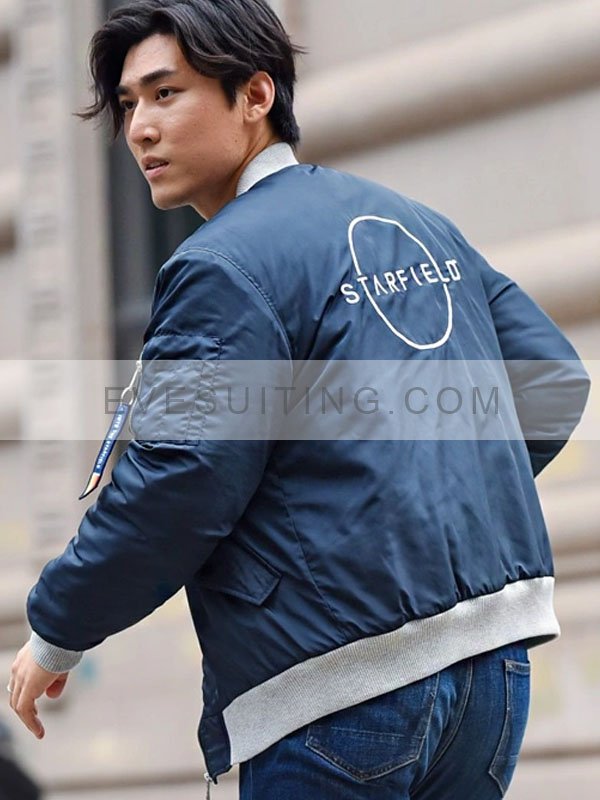 Starfield Flight Crew Bomber Blue Cotton Jacket