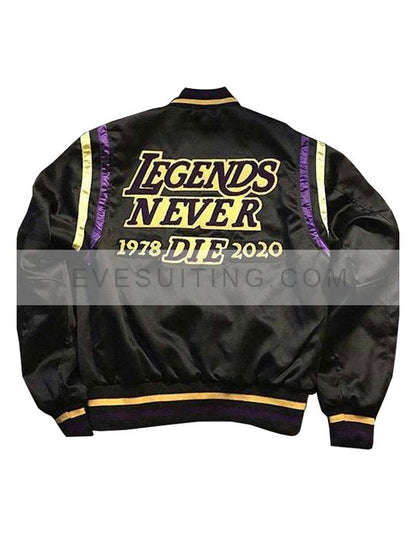 Stephen A Smith Kobe Bryant 2000 NBA Championship Varsity Bomber Black Jacket