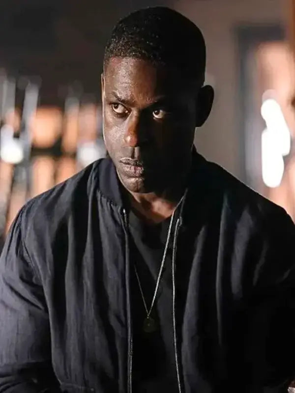 Sterling K. Brown Paradise 2025 Xavier Collins Black Bomber Jacket