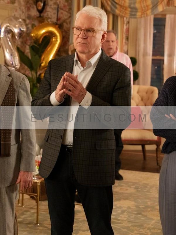 Steve Martin Only Murders In the Building Grey Plaid Blazer